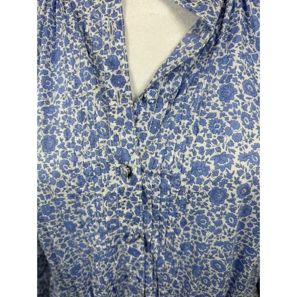 J. Crew Liberty Fabric Ruffle-collar mini dress D'Anjo Coast fabric Size XL Boho